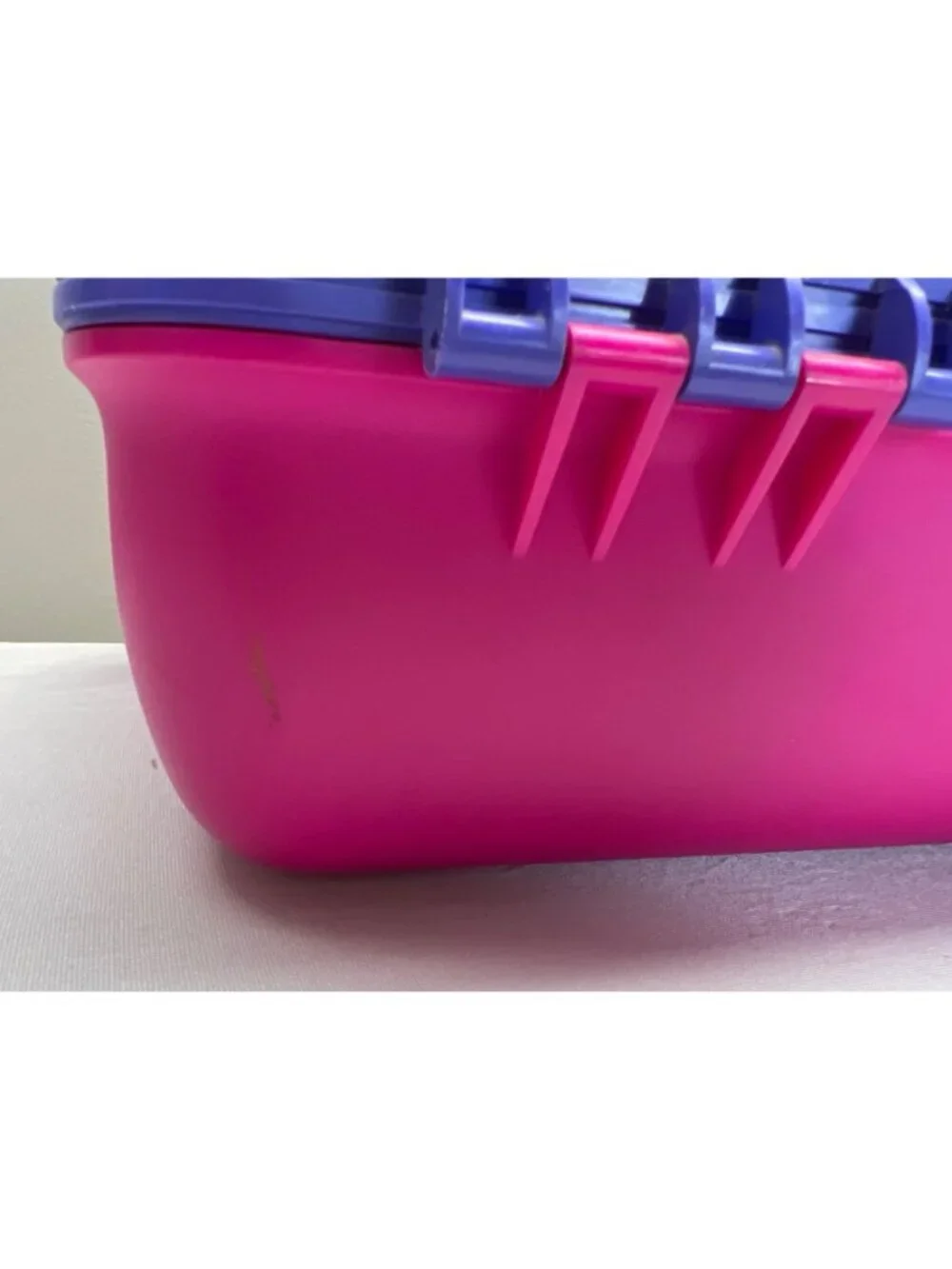 Vintage Caboodles Cosmetic Makeup Case Travel Train Pink Purple 2622 USA